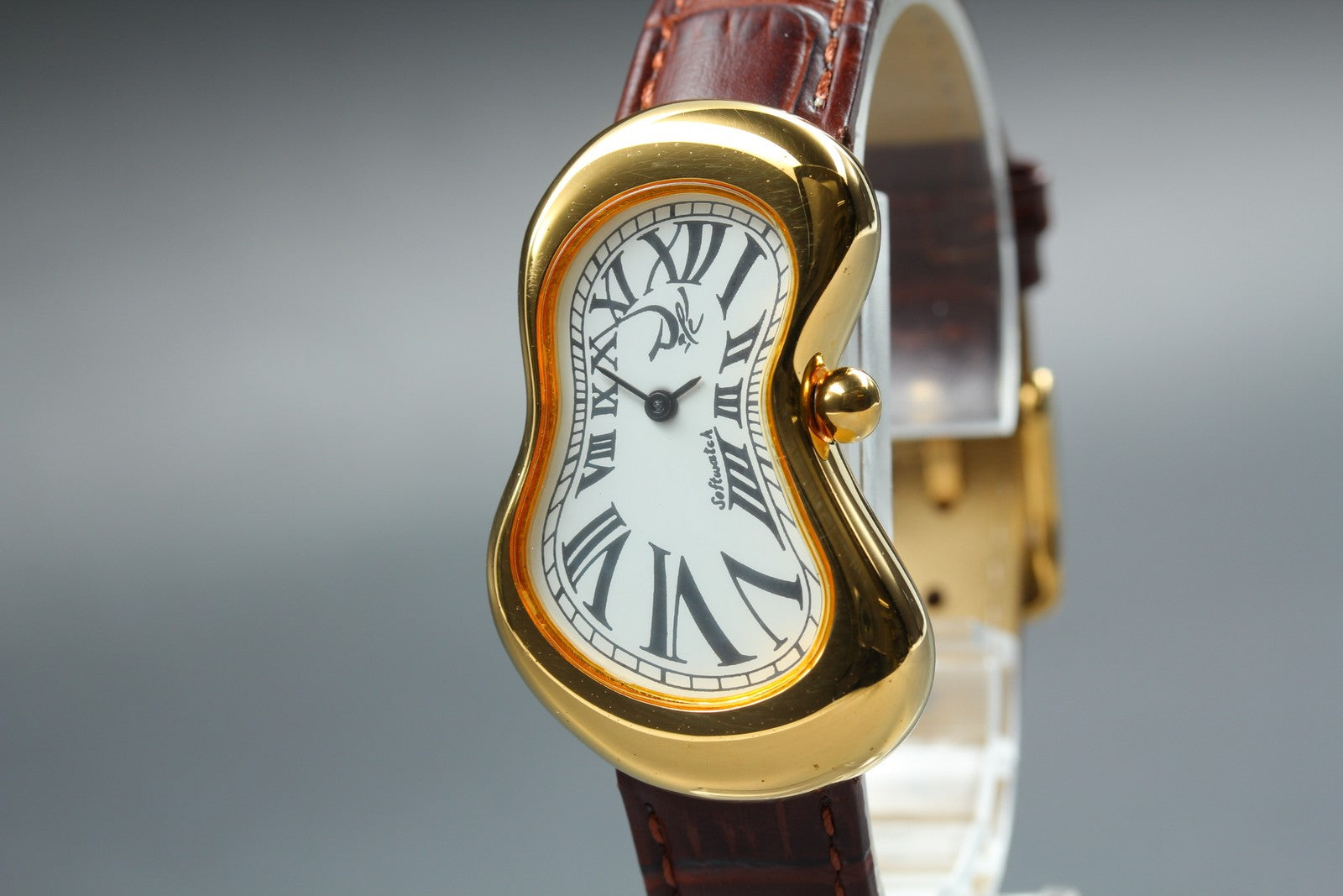Salvador Dali softwatch 022146 Gold Brown 26mm Unisex Quartz Watch JAPAN [Box]