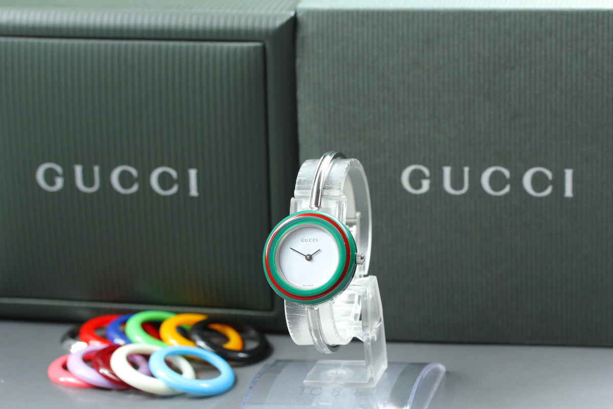 [Overhauled] Gucci Change Bezel 11/12.2L 12 Colors Silver Women's Watch 15.5cm