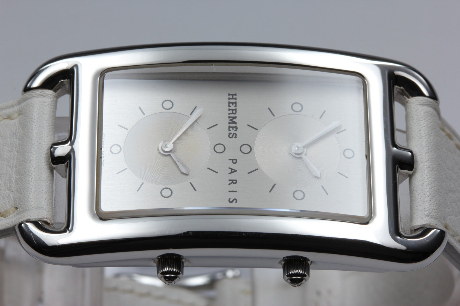 [Overhauled] HERMES Cape Cod Dual Time CC3-510 25mm White Women's Qz Watch Box