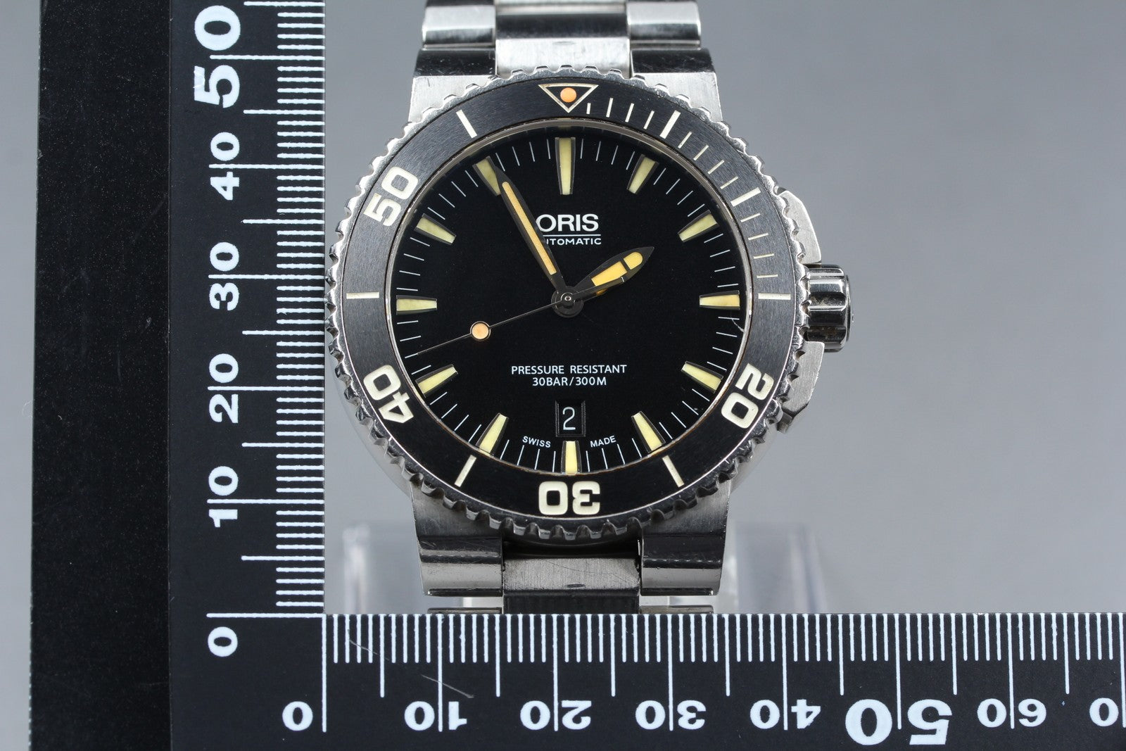 [Exc+5] ORIS Aquis 7653 Date black Dial Automatic Men's Watch 43mm From JAPAN