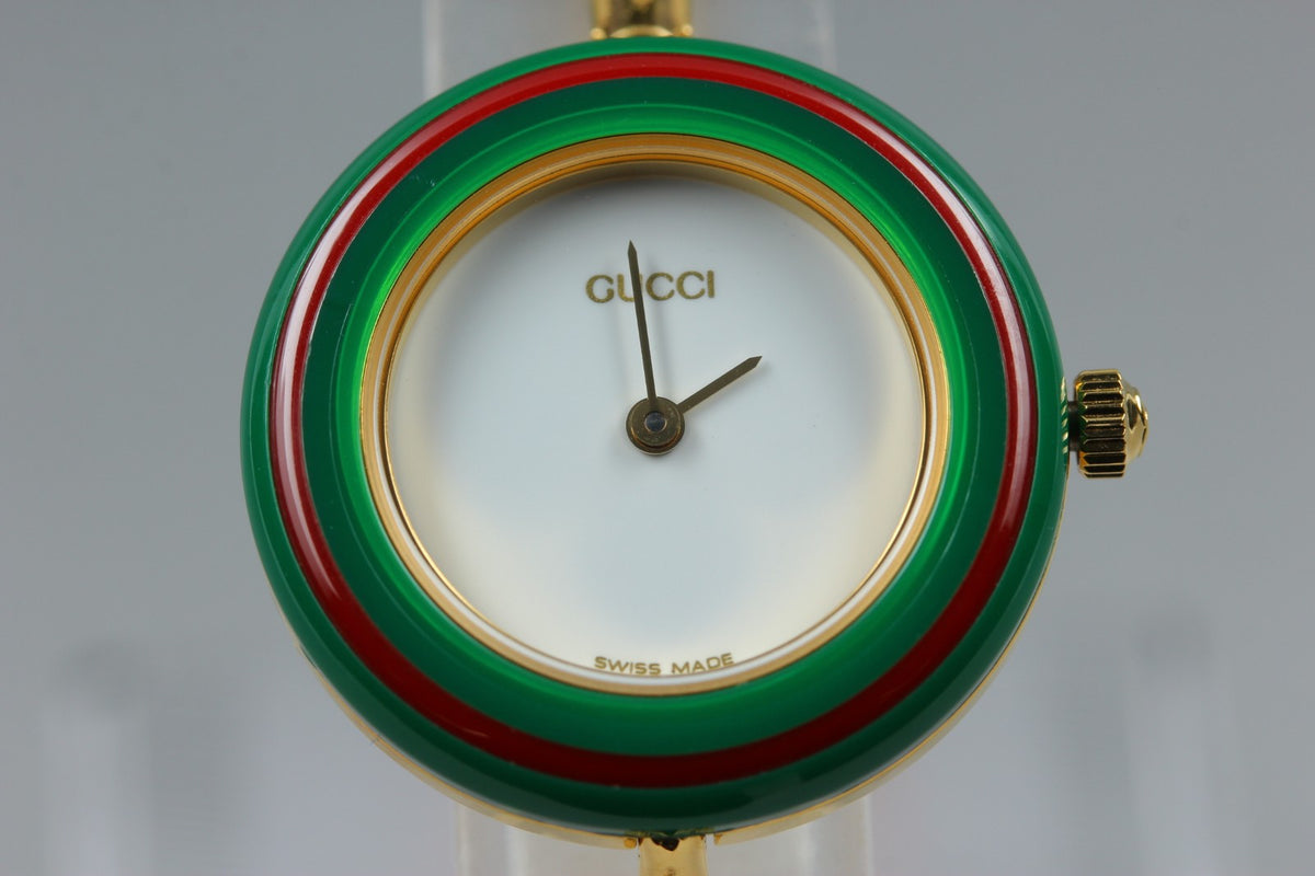New Batt GUCCI Change Bezel 11/12.2 12Color Quartz Women's Watch 25mm JAPAN Box