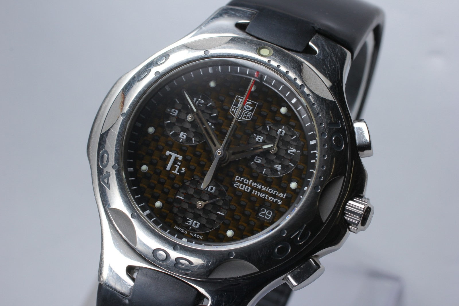 Vintage Tag Heuer Kirium Ti5 CL1181 Carbon Fiber Dial Quartz Men's Watch 39mm JP