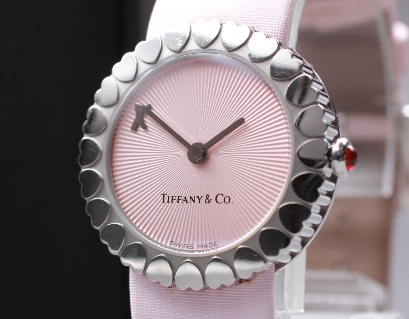 New Battery[Exc+5] Tiffany & Co Paloma Picasso Pink 28mm Woman's Quartz Watch JP