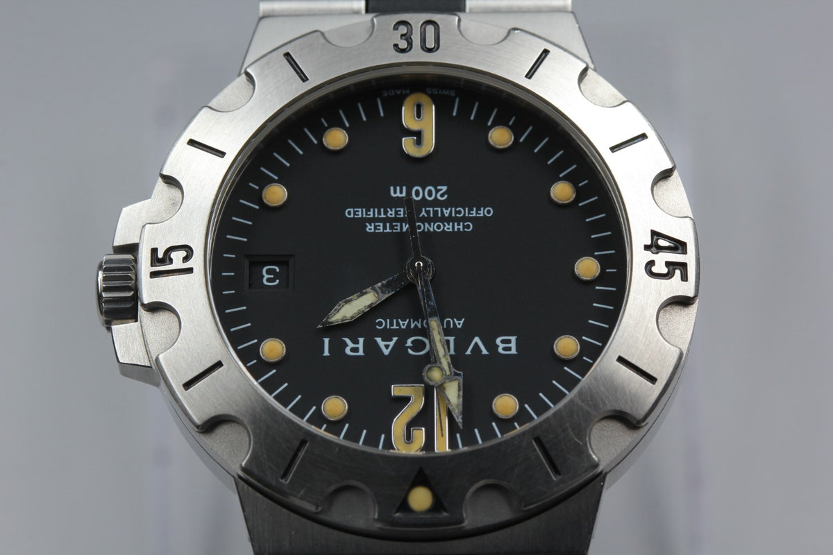 BVLGARI Diagono Scuba SD38S Black Dial Rubber 38mm Automatic Men's Watch [Box]