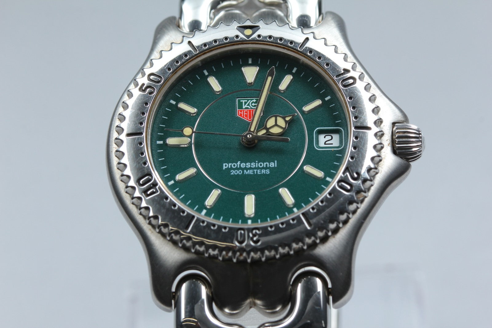 [Near MINT-] TAG HEUER S/el Professional 200M WG1119 Green Men's Quartz Watch