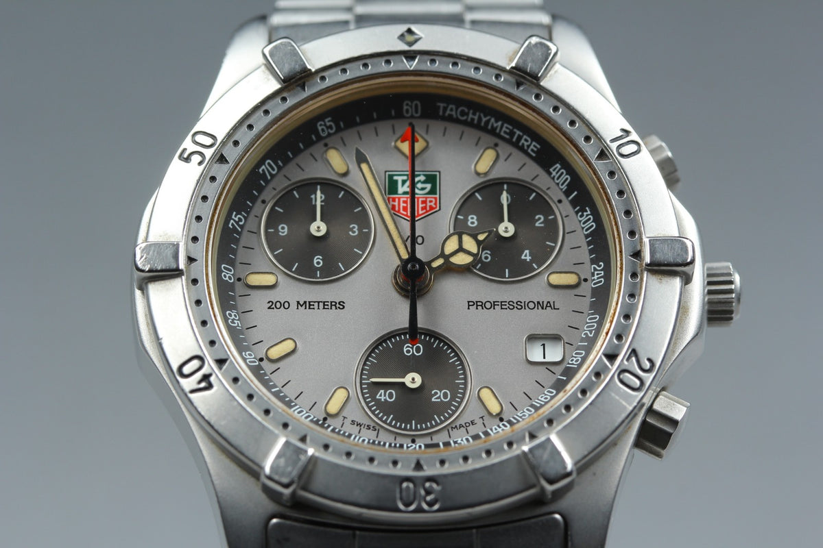 Vintage TAG Heuer 2000 Professional CE1111 Quartz Gray Men's Watch 40mm JAPAN