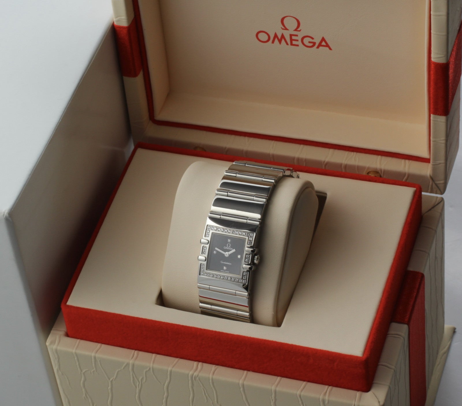 OMEGA Constellation QUADRA 895.1230 Cal.1376 Black Dial Diamond Women's Qz Watch