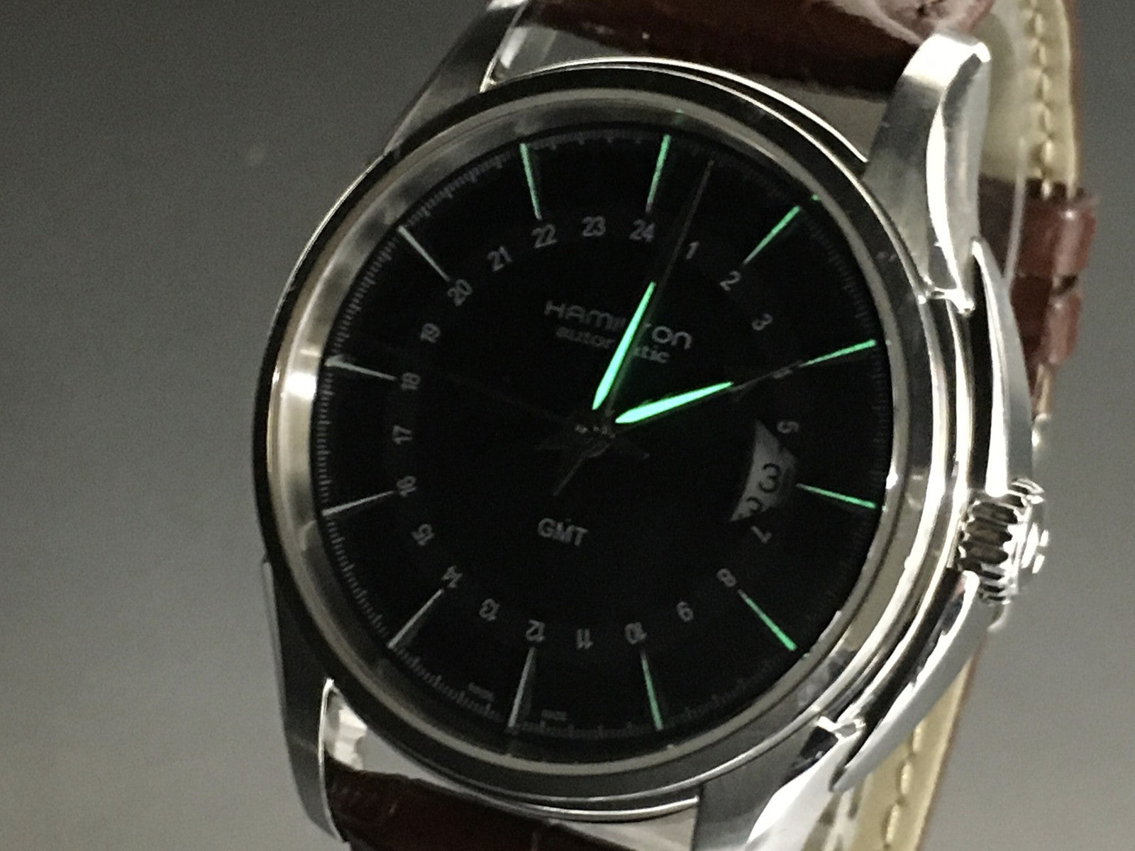 Hamilton Jazzmaster Traveler GMT Automatic Black Dial Men's Watch 42mm JAPAN