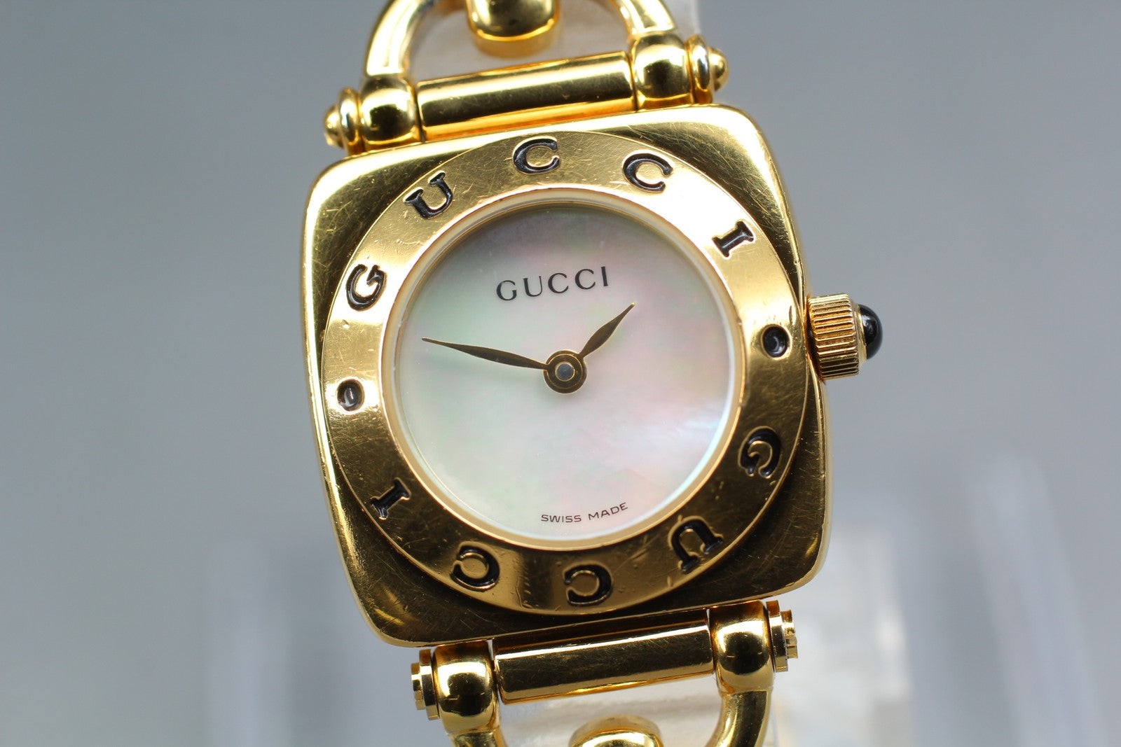 Vintage [Exc+5] GUCCI Horsebit 6400L White Dial Gold 20mm Woman's Quartz Watch