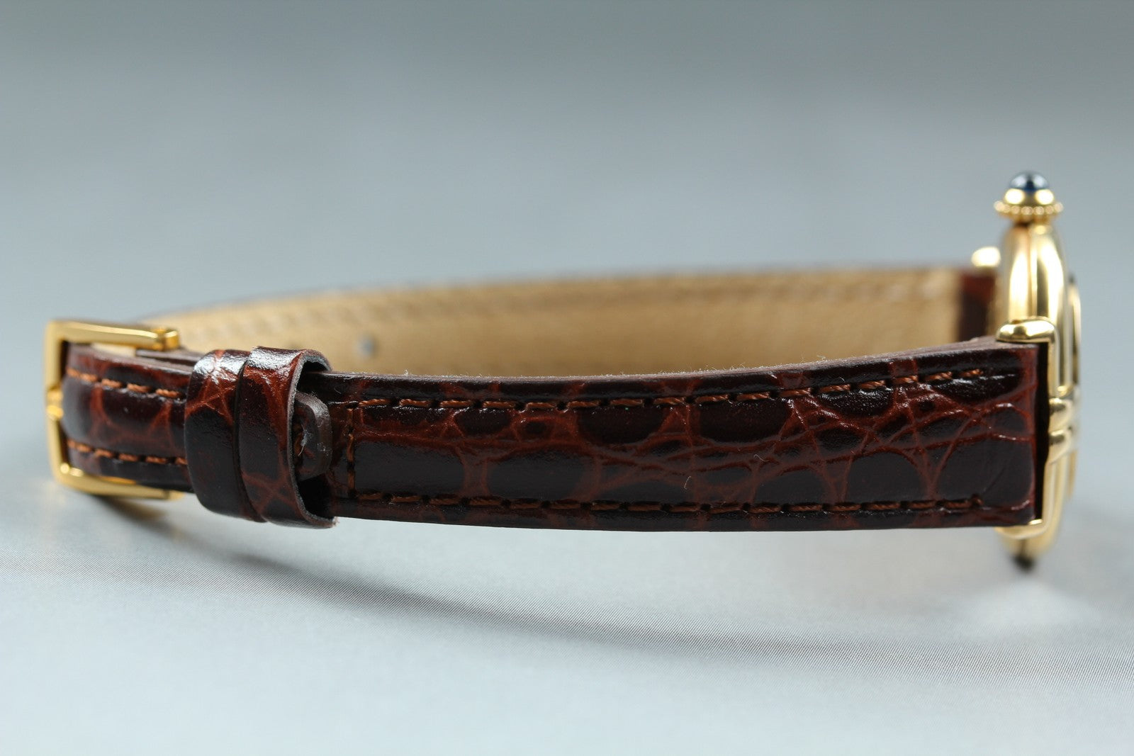 Vintage Cartier Must Colisee Vermeil 590002 Brown Gold Women's Quartz Watch