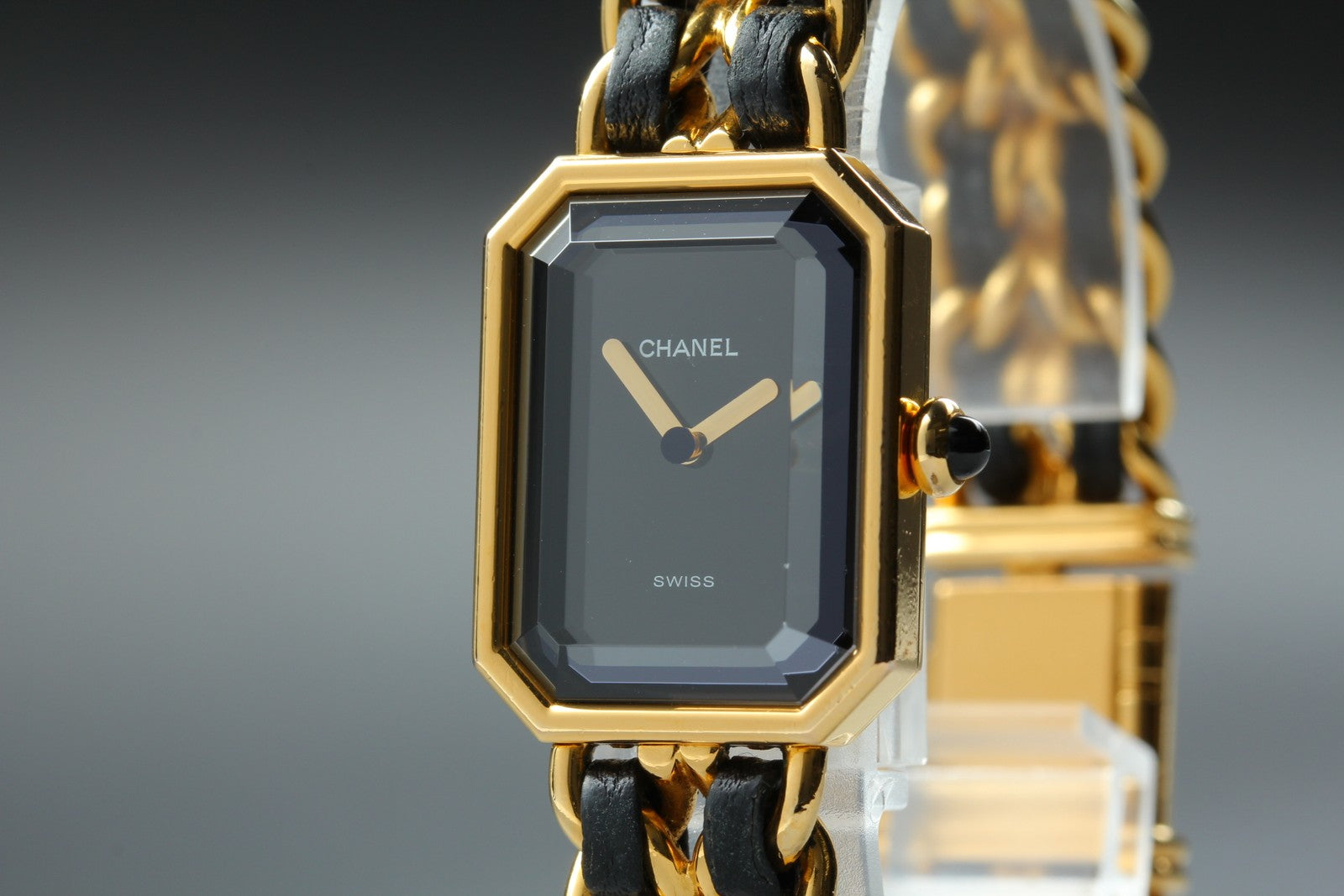 [Overhauled] CHANEL Premiere L Size Black Dial Gold 20mm Quartz Womens Watch Box