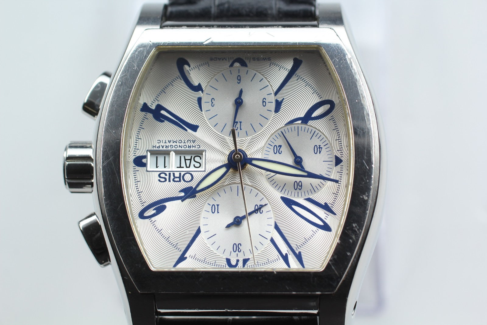ORIS Miles 7532 Automatic Chronograph Day/Date White Dial Men's Watch 41mm JAPAN