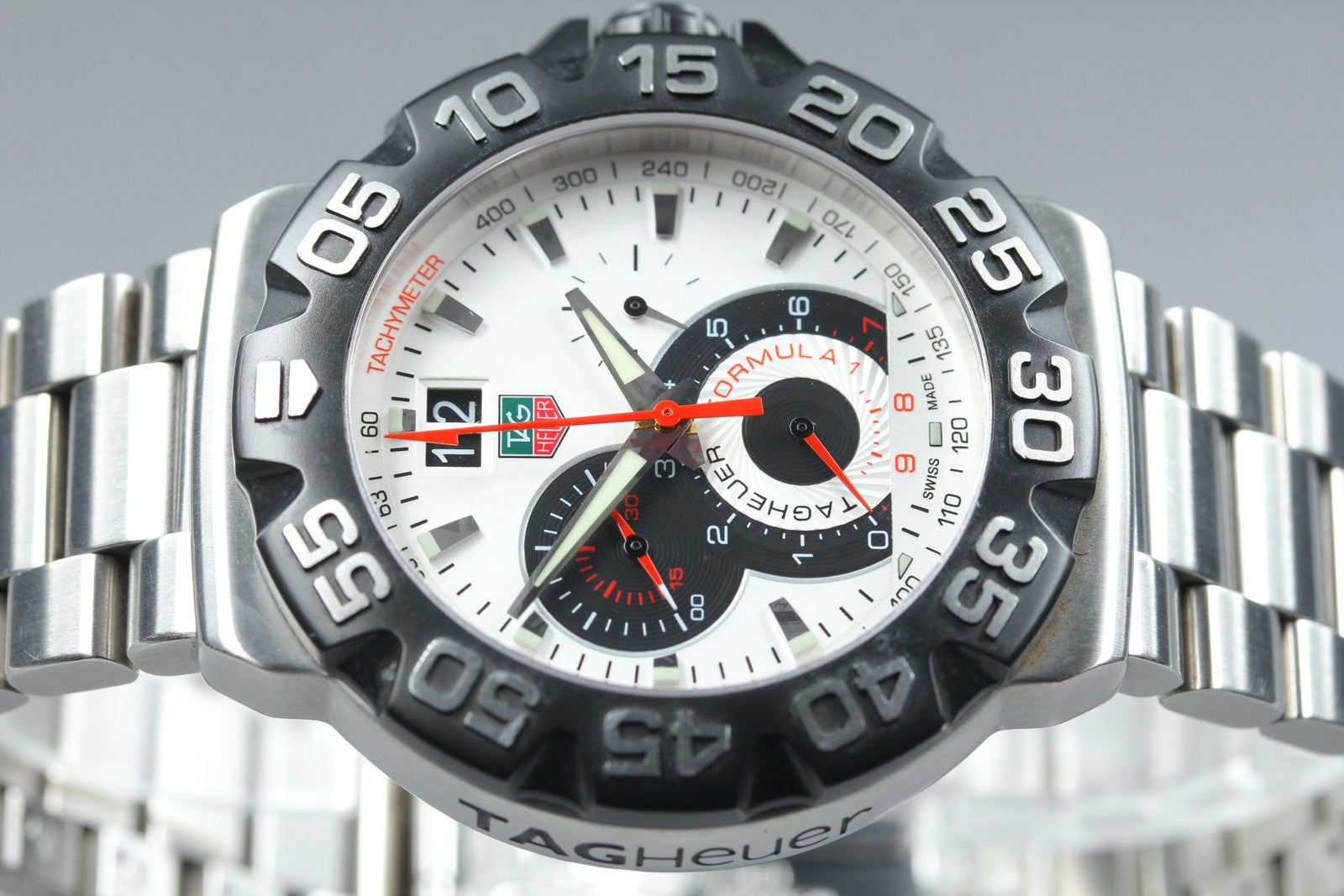 TAG Heuer Formula 1 CAH1011 Quartz Chronograph White Dial Men's Watch 44mm JP