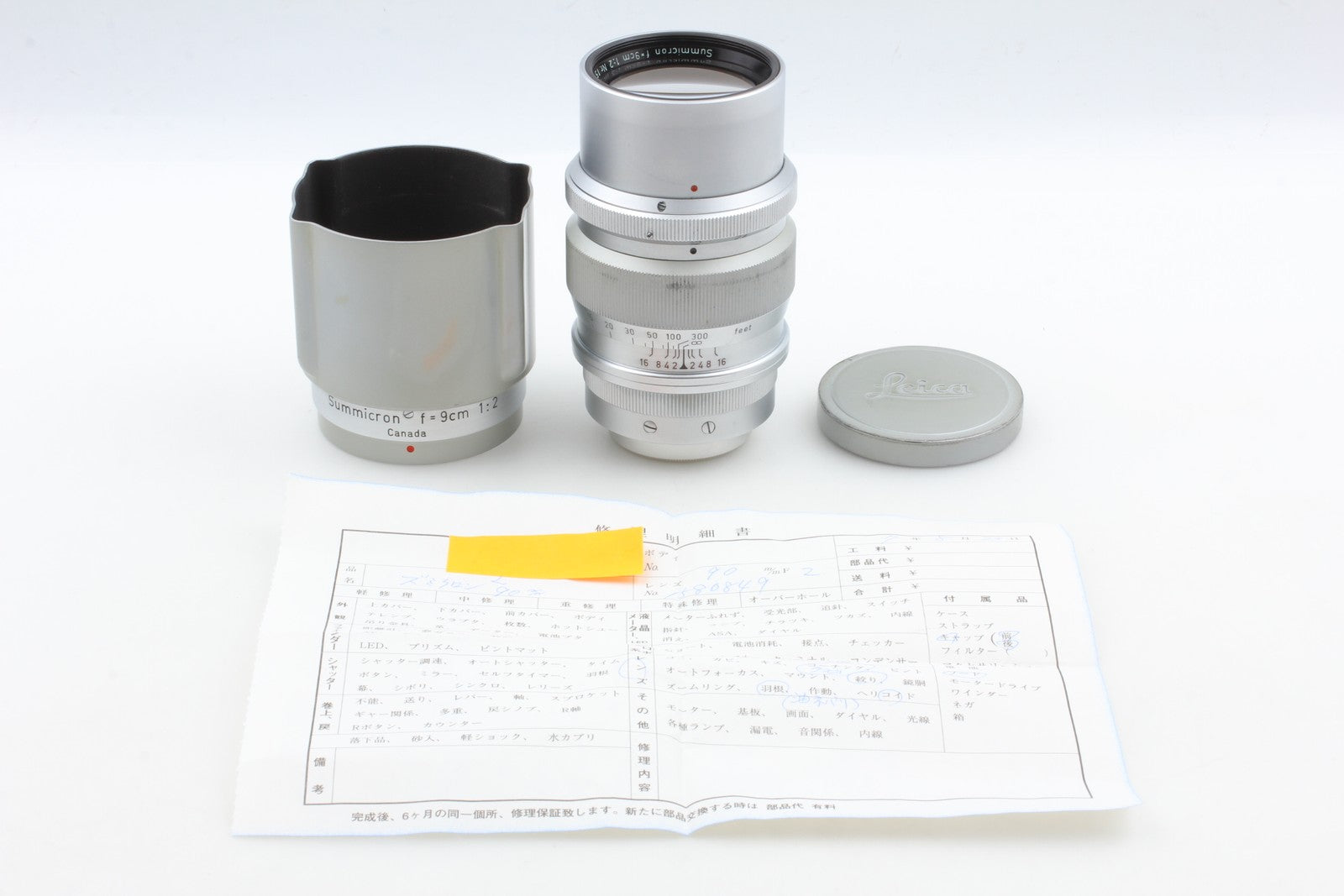 Cla'd [MINT w/ Hood] Leica Summicron 9cm 90mm f2 1st Canada Lens From JAPAN