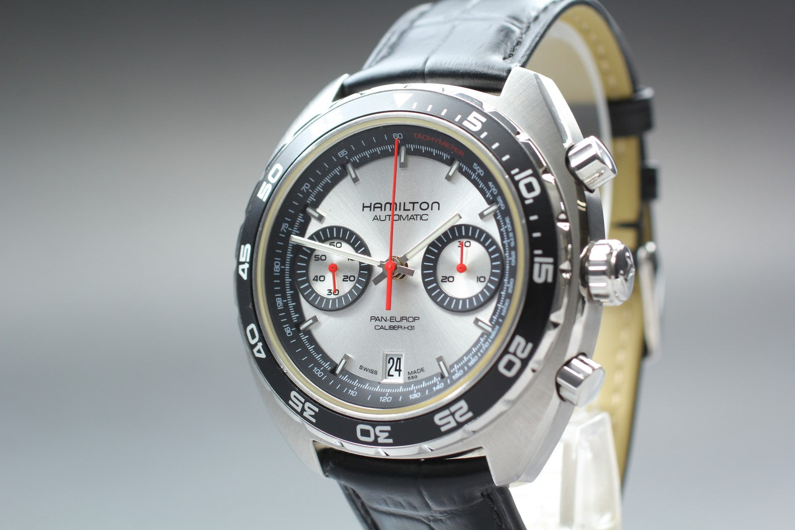HAMILTON Pan Europ H357560 Chronograph 45mm Automatic Black Silver Men's Watch