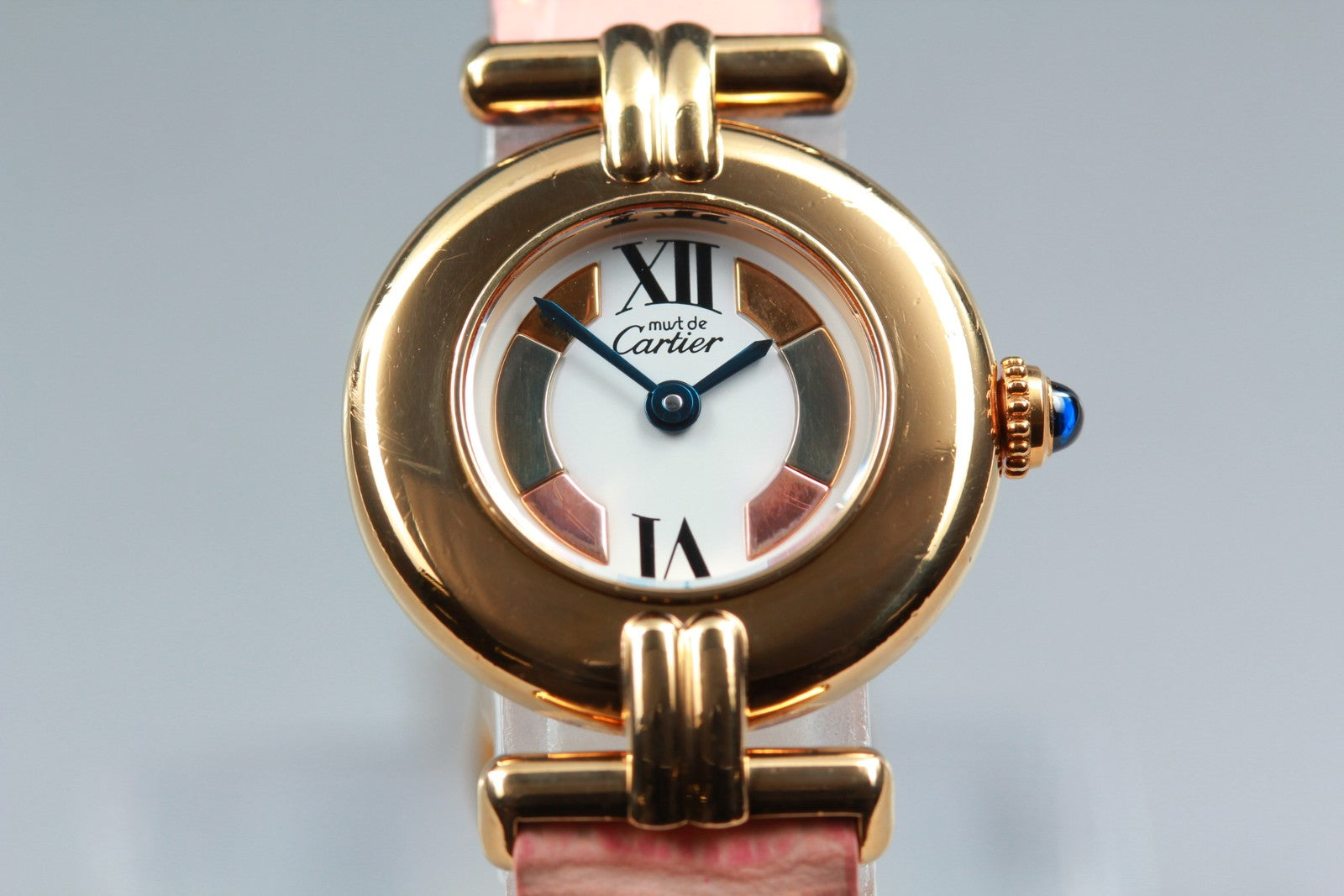 Vintage [Exc+5] Cartier Must Colisee Vermeil 590002 Gold Pink Women's Qz Watch