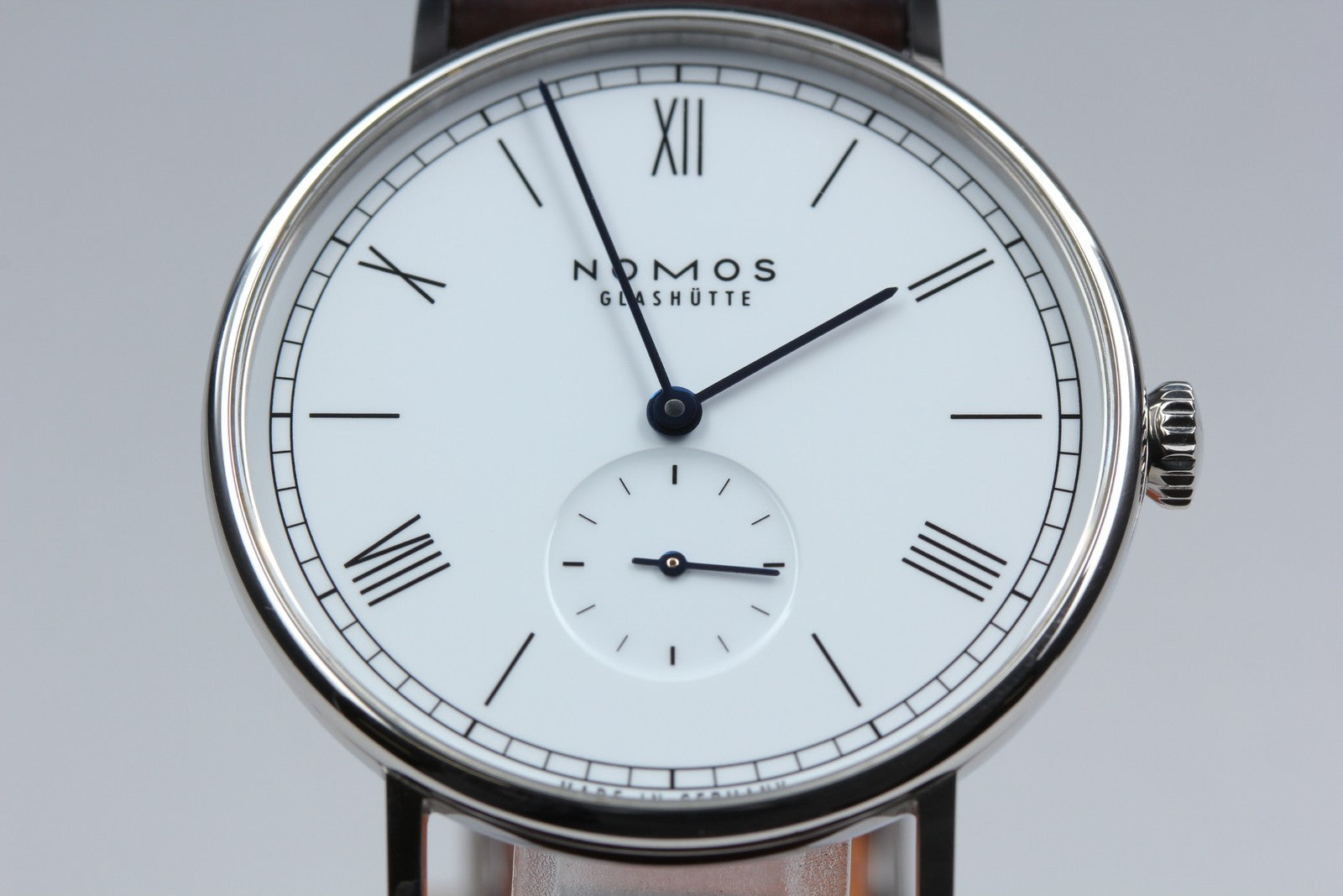 NOMOS GLASHÜTTE Ludwig 38 Small Second Manual Wind White Brown Men's Watch [Box]