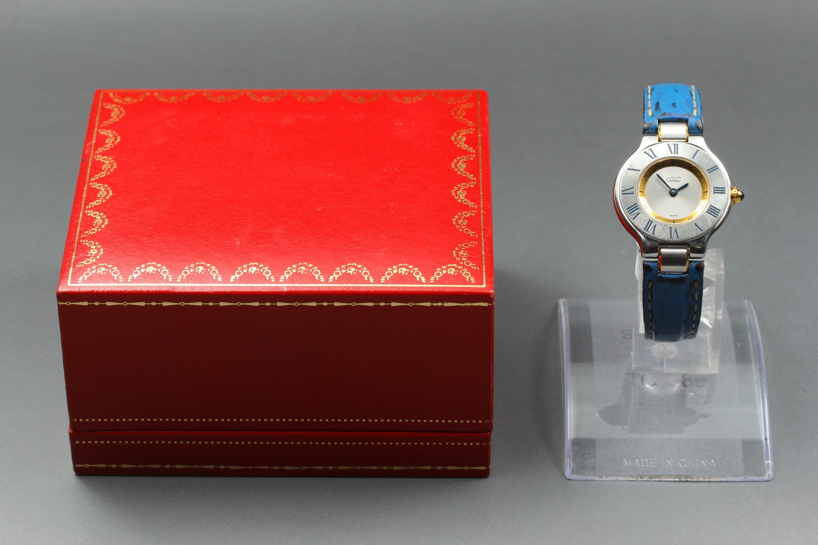 New Batt Cartier Must De 21 1340 Silver Dial Quartz Women's Watch 27mm Box JAPAN