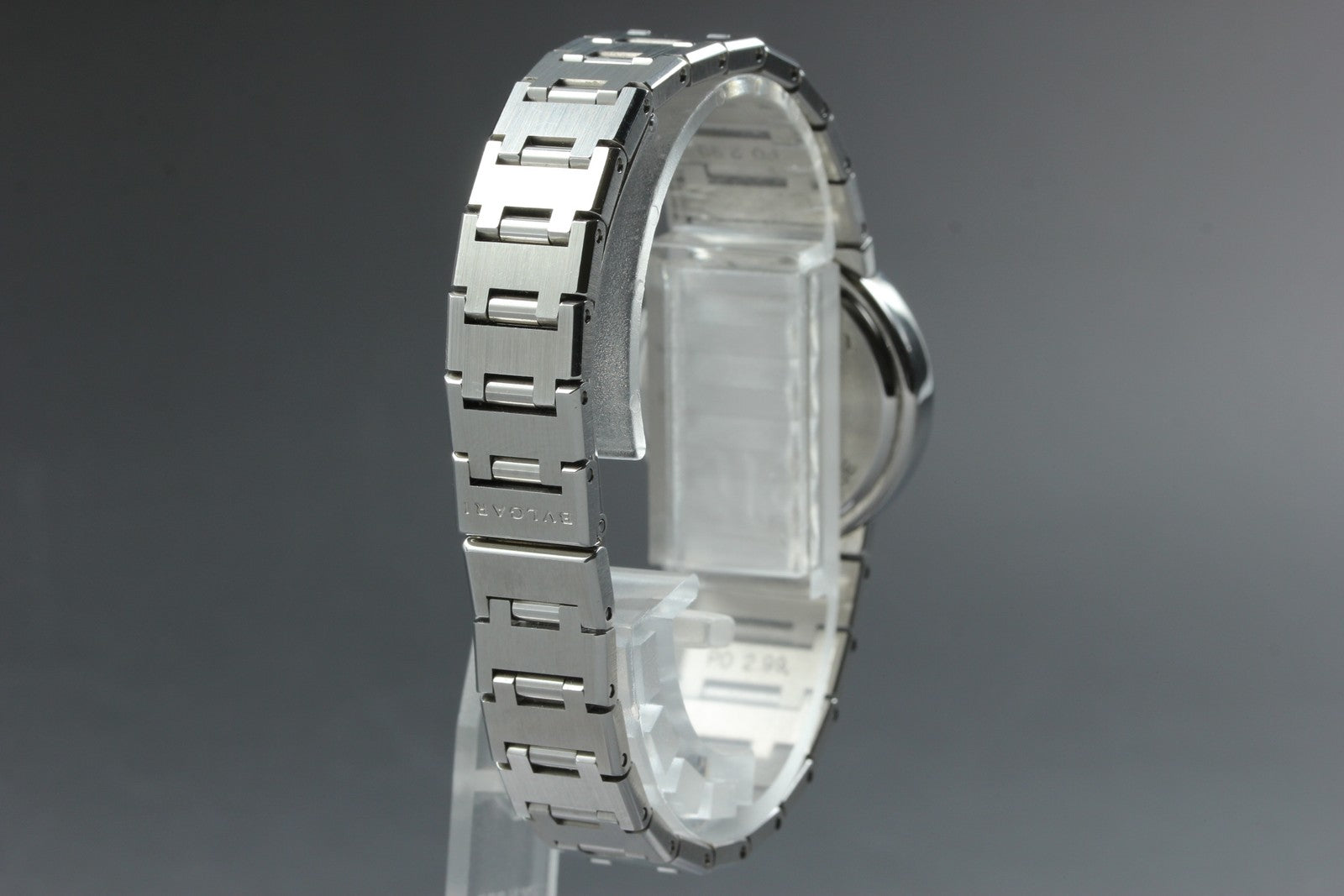 New Batt BVLGARI BB26SS Black Dial Quartz Date Women's Watch 26mm Used JAPAN
