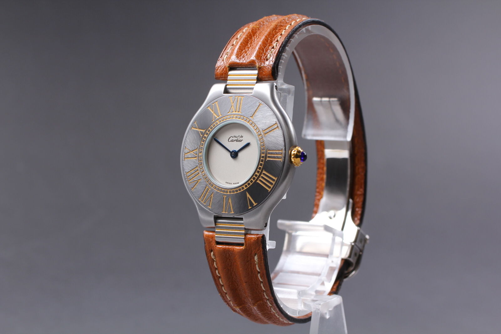 New Battery [Exc+5] Cartier Must de Cartier 21 31mm Unisex Quartz Watch JAPAN