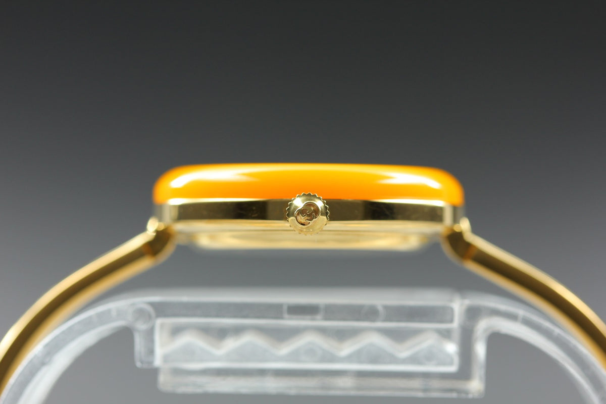 Gucci Change Bezel 11/12 Orange Bezel Gold Women's Quartz Watch Vintage [15.5cm]