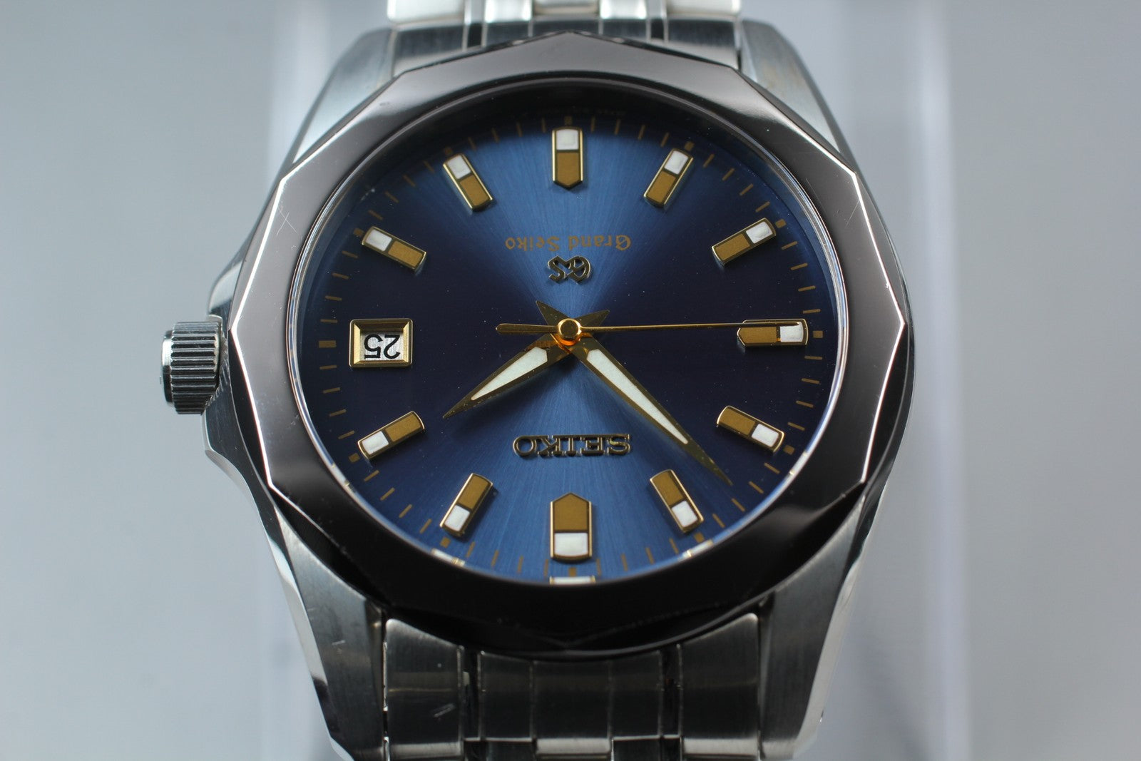 [Near MINT- Box] Grand SEIKO GS 8J56-8000 SBGF003 Blue 36mm Men's Qz Watch JAPAN