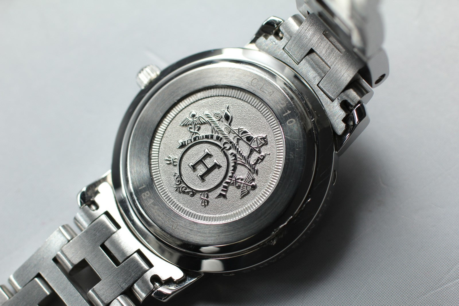 [Exc+5 Box] Hermes Clipper CL4.210 24mm Silver Woman's Quartz Watch JAPAN