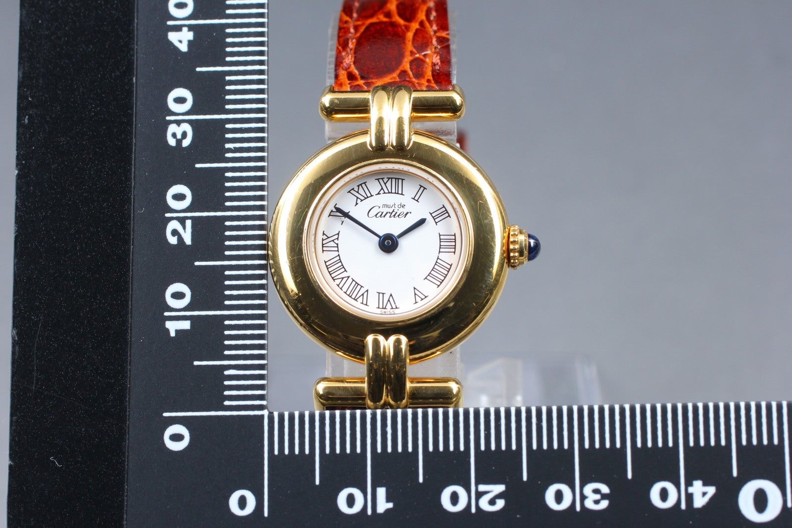 Vintage[Exc+5] Cartier Must Colisee Vermeil 2410 Brown Gold Women's Quartz Watch