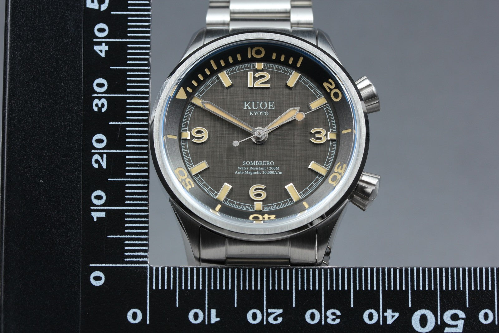 KUOE KYOTO SOMBRERO 90-011 38mm Linen Dial Automatic Men's Watch JAPAN [Box]