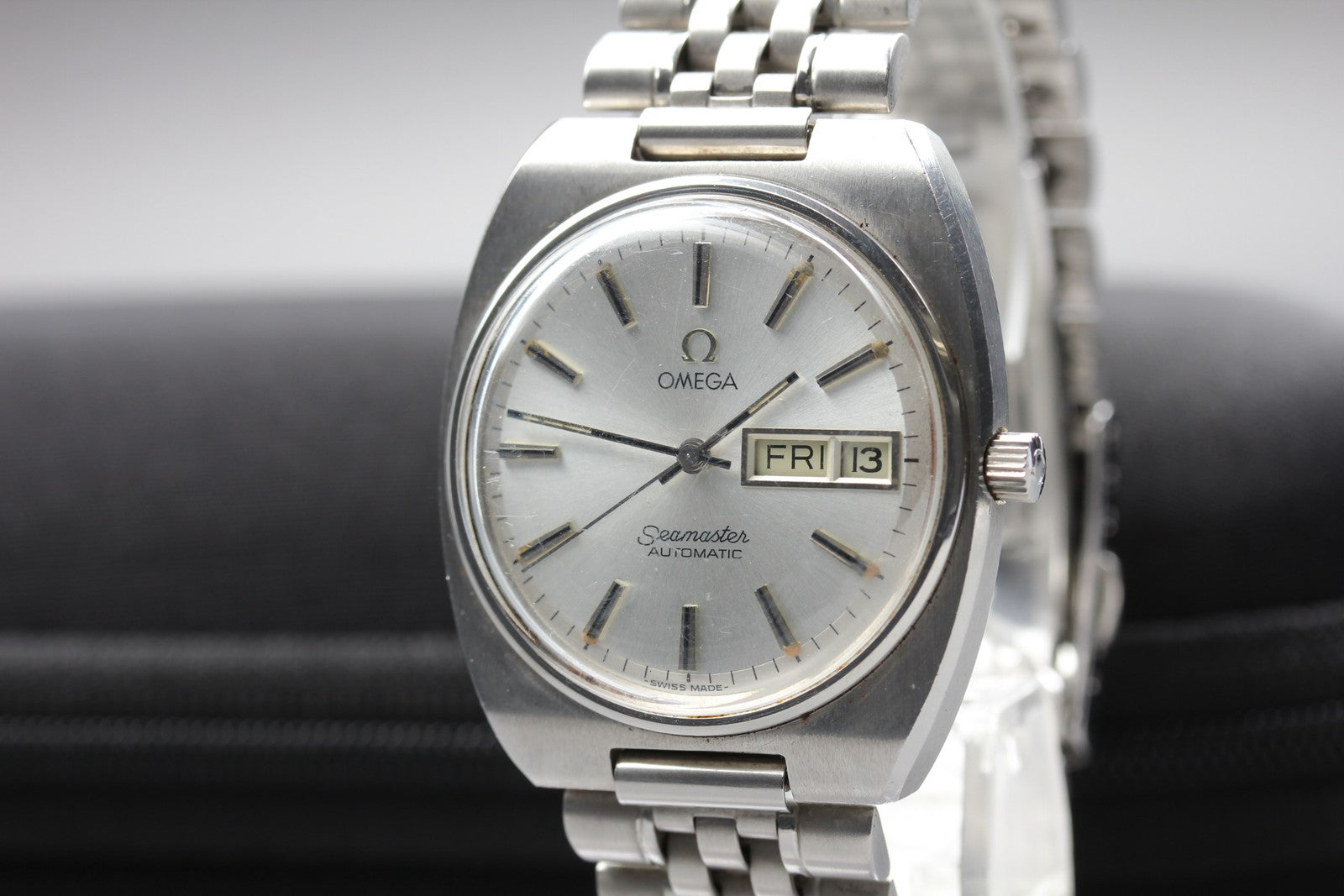 [Exc+5] Vintage OMEGA Seamaster 166.0216 Automatic Silver Men's Watch 35mm JAPAN