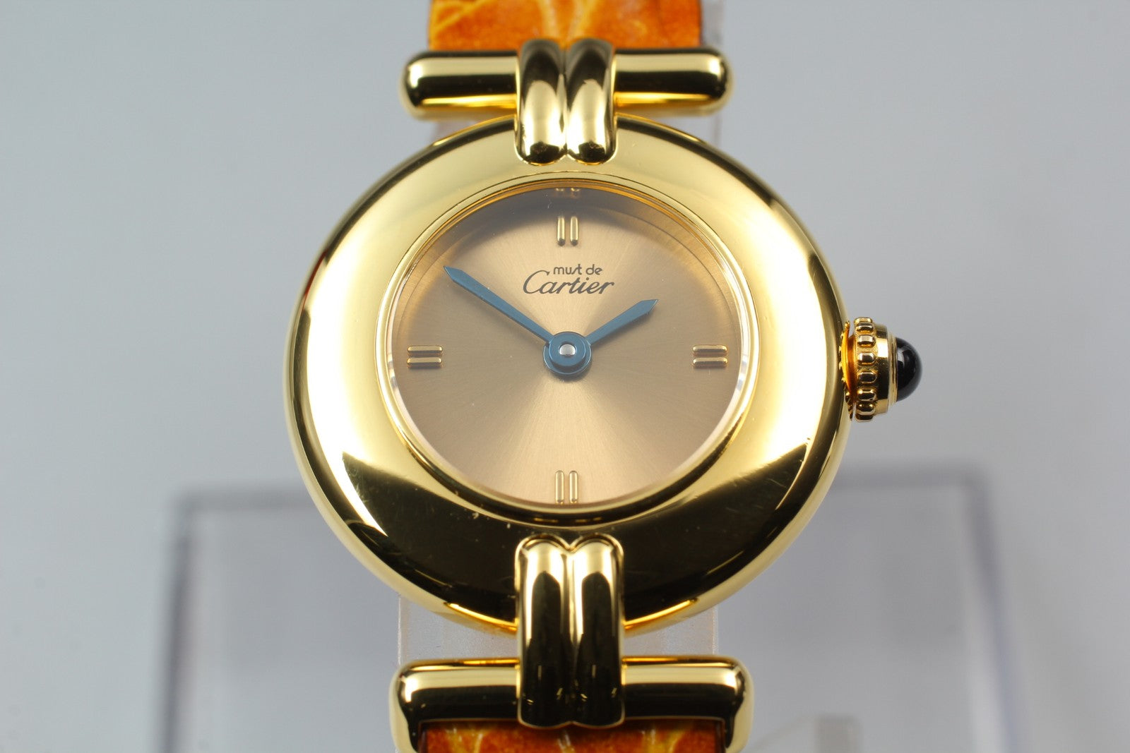 Vintage Cartier Must Colisee Vermeil 590002 Gold Dial Women's Qz Watch [Pouch]