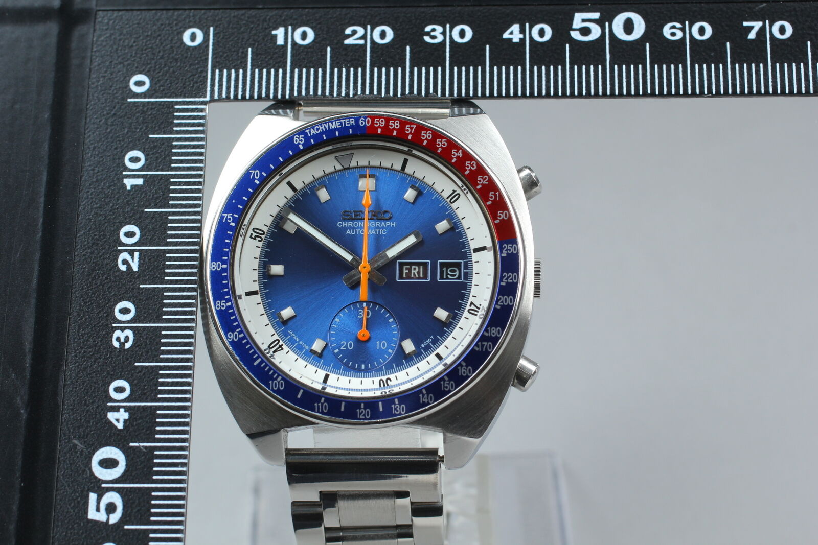 [Exc+5] SEIKO 6139-6002 Chronograph PEPSI Blue Dial Automatic Men's Watch JAPAN