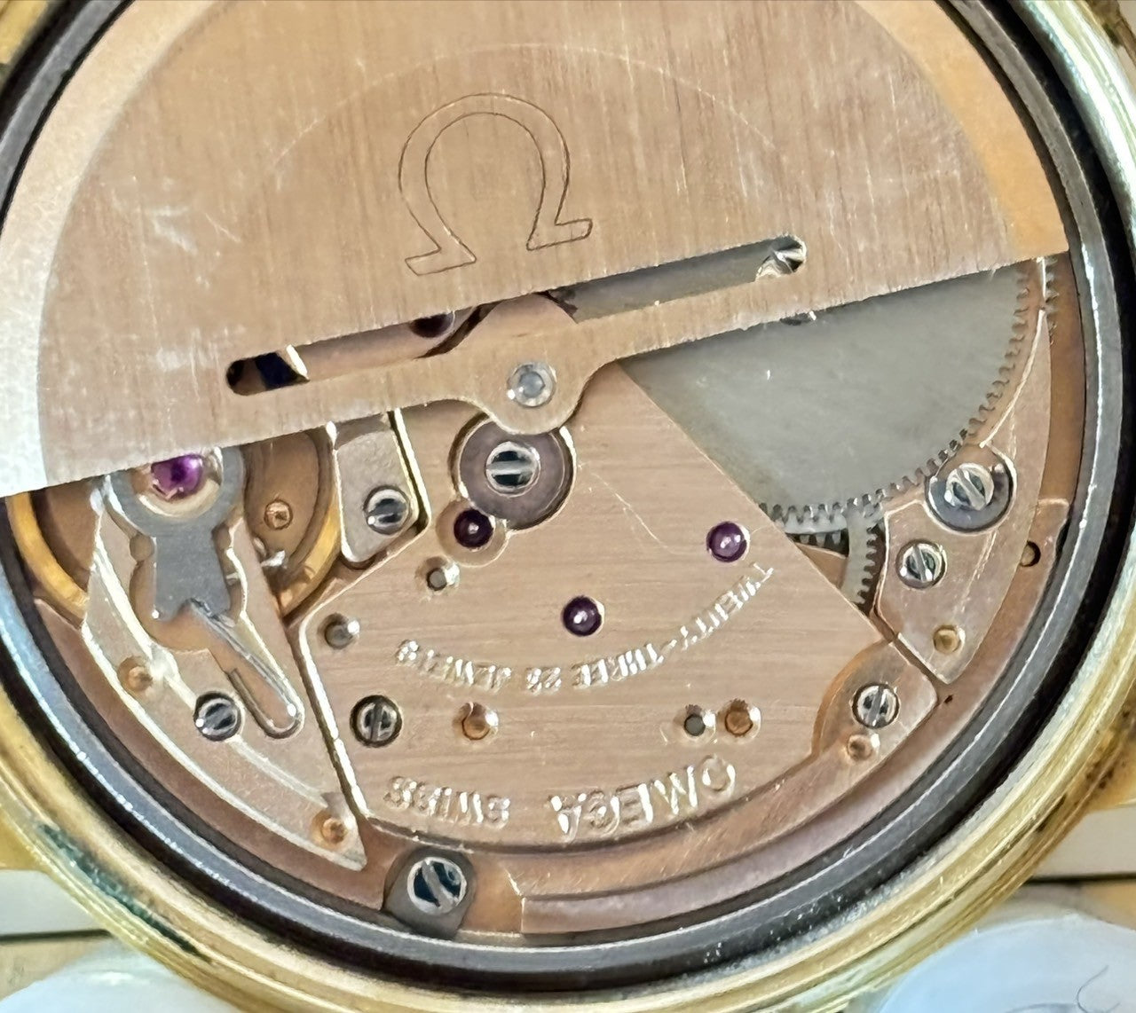 [Exc+5] Omega Geneve 166.0163 Cal.1012 35mm Automatic Date Gold Men's Watch