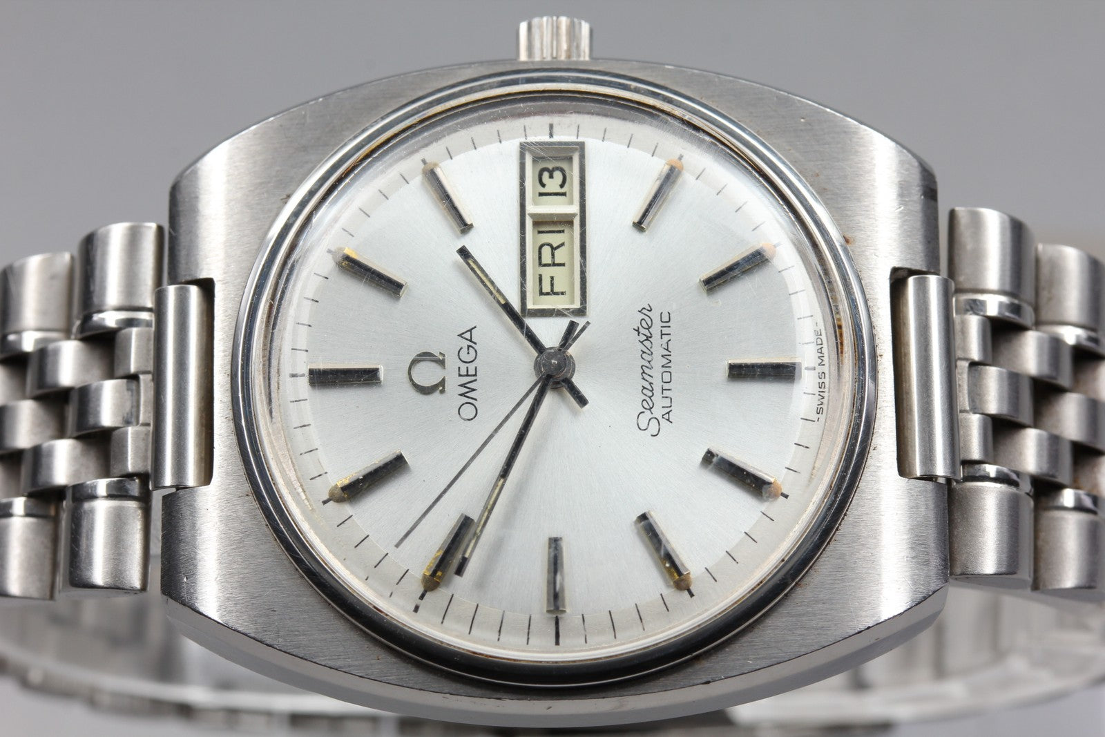 [Exc+5] Vintage OMEGA Seamaster 166.0216 Automatic Silver Men's Watch 35mm JAPAN