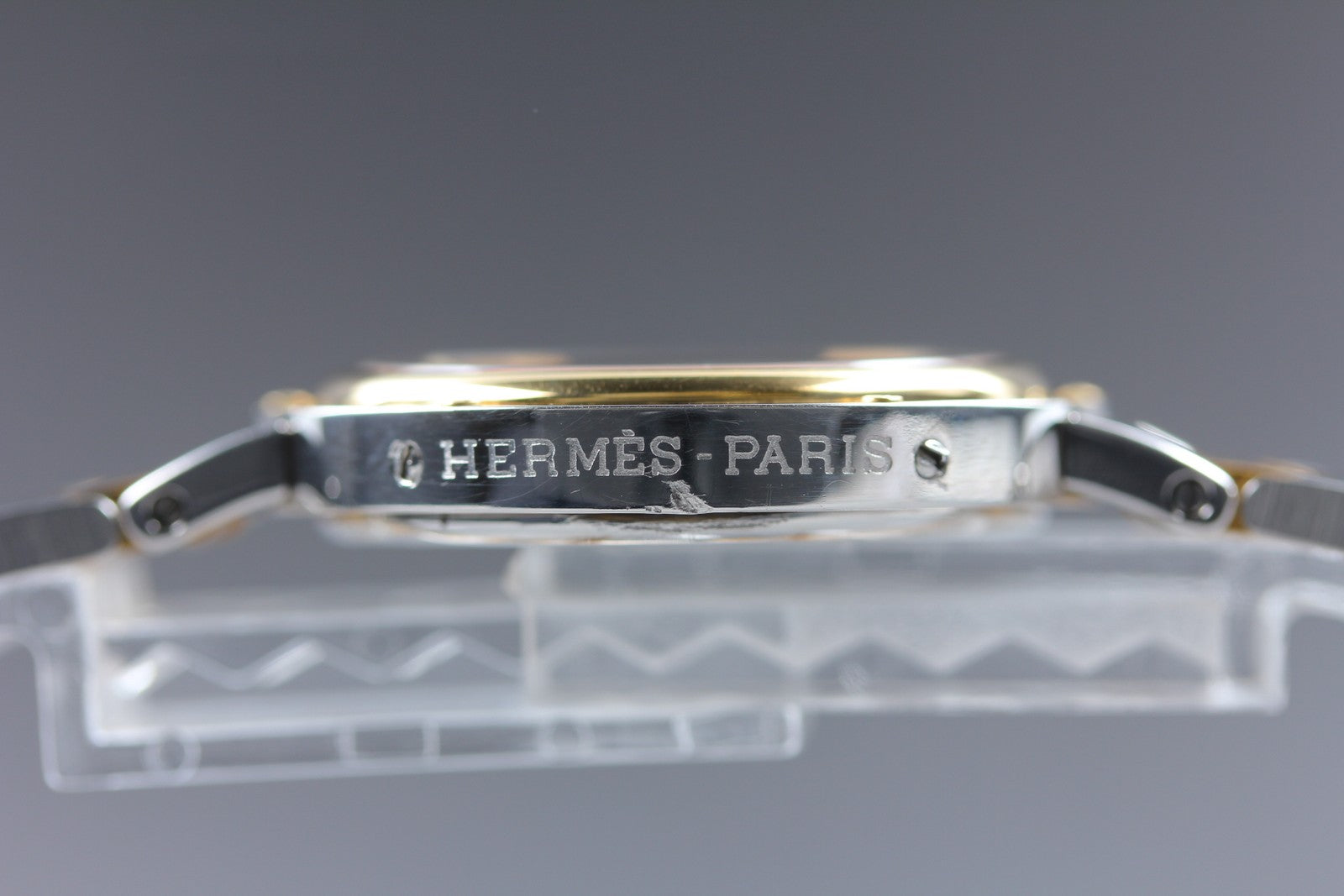 Vintage [Exc+5 Box]  HERMES Clipper White Dial Gold 24mm Woman's Quartz Watch