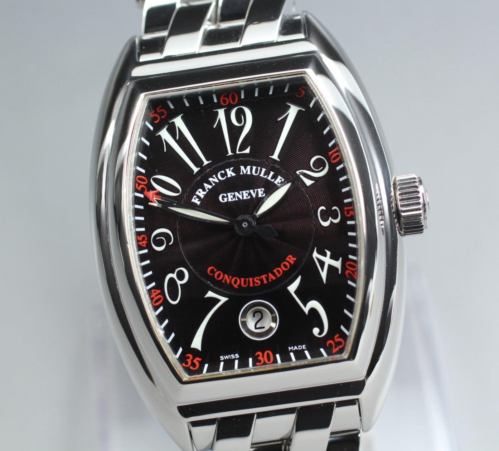 Franck Muller Conquistador 8005SC Automatic Silver Black 34mm Men's Watch [Box]