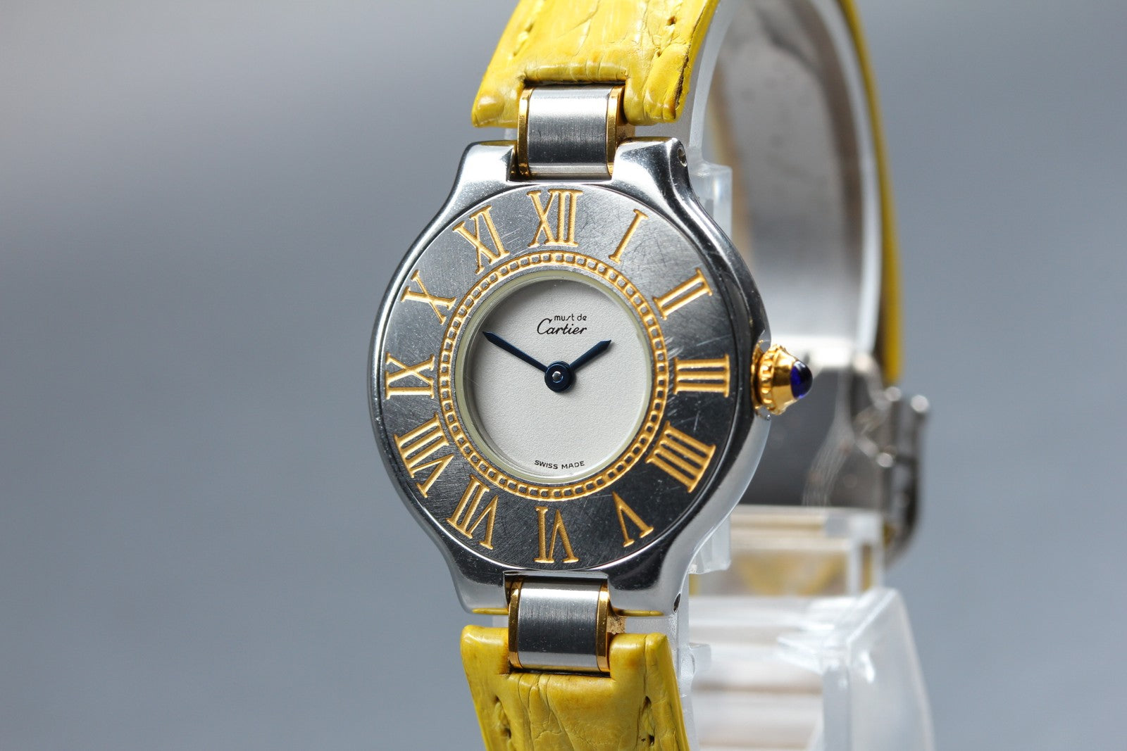 Overhauled[Exc+5] Cartier Must de Cartier 21 27mm Yellow Silver Women's Qz Watch