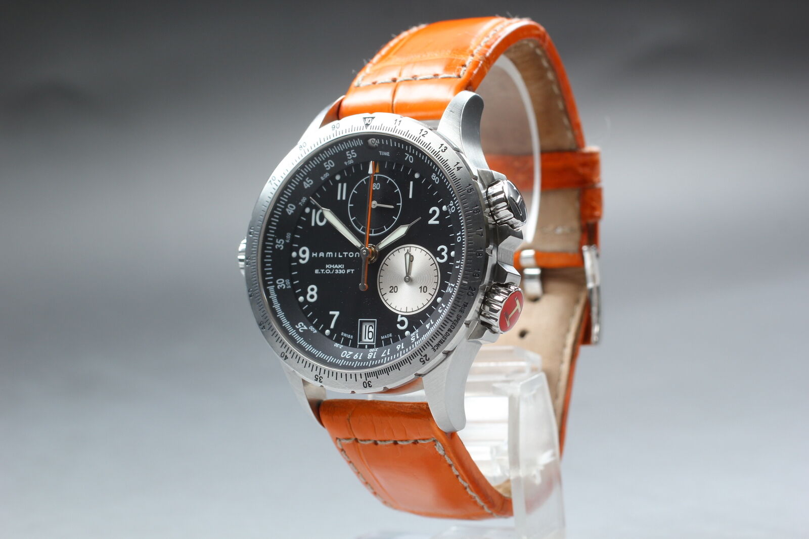New Battery[Exc+5 Box] Hamilton Khaki ETO H776120 Chronograph Quartz Men's Watch