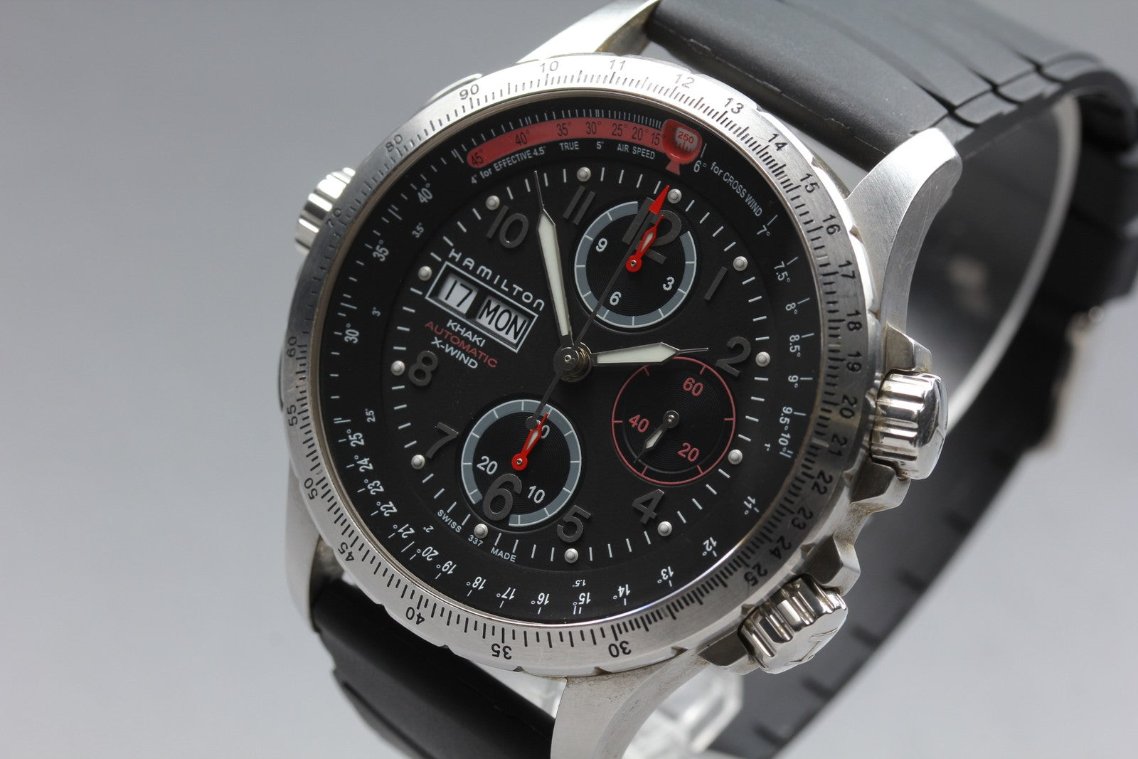 HAMILTON Khaki  H776460 Automatic Chronograph Black Men's Watch 44mm JAPAN