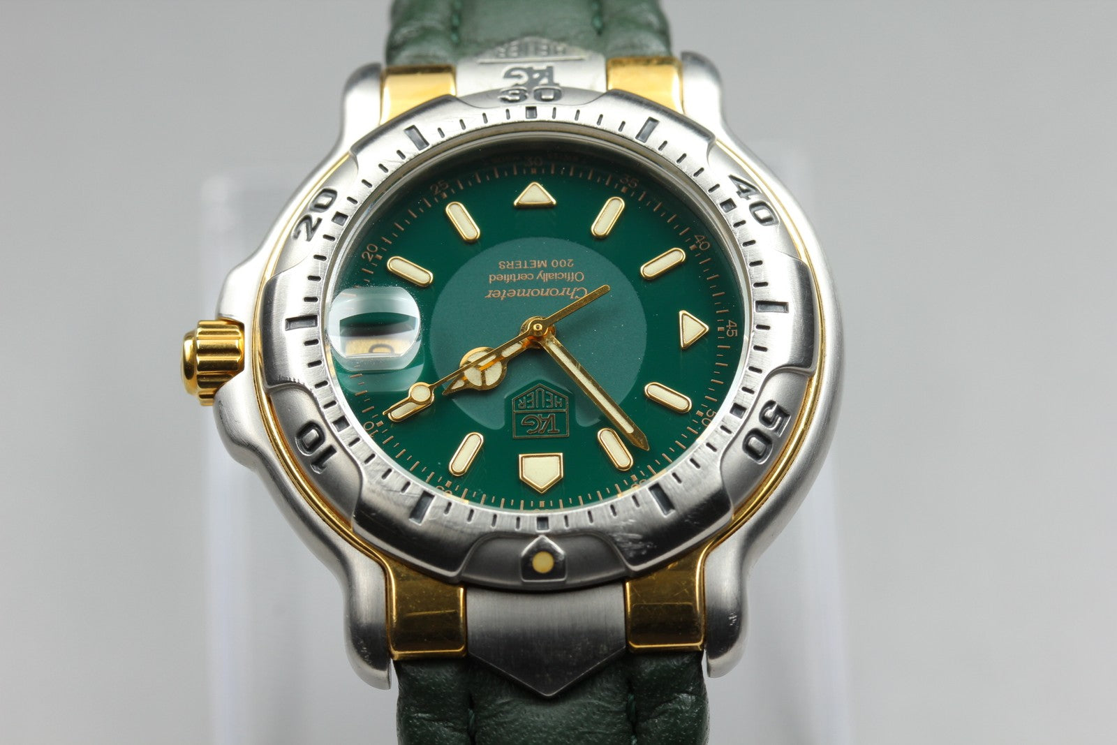 TAG HEUER 6000 Chronometer WH5153 -K1 Automatic Green Men's Watch 37mm JAPAN