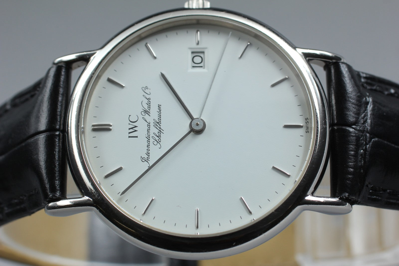 [Exc+5] IWC Portofino 3331 Cal.2210 33mm White Dial Date Quartz Men's Watch JP