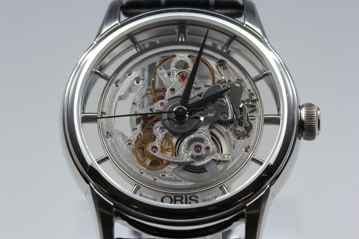ORIS Artelier Translucent Skeleton 7684 Automatic Men's Watch 40mm JAPAN Box