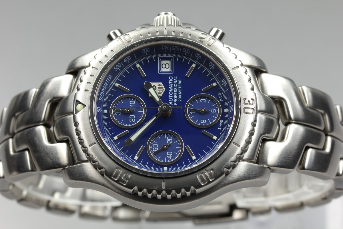 Tag Heuer Link Chronograph CT2110 Blue Dial Date 41m Automatic Men’s Watch [Box]