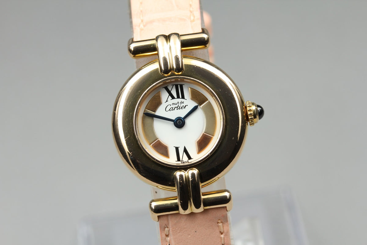 Cartier Must Colisee Vermeil 590002 Pink Gold Women's Quartz Watch Vintage