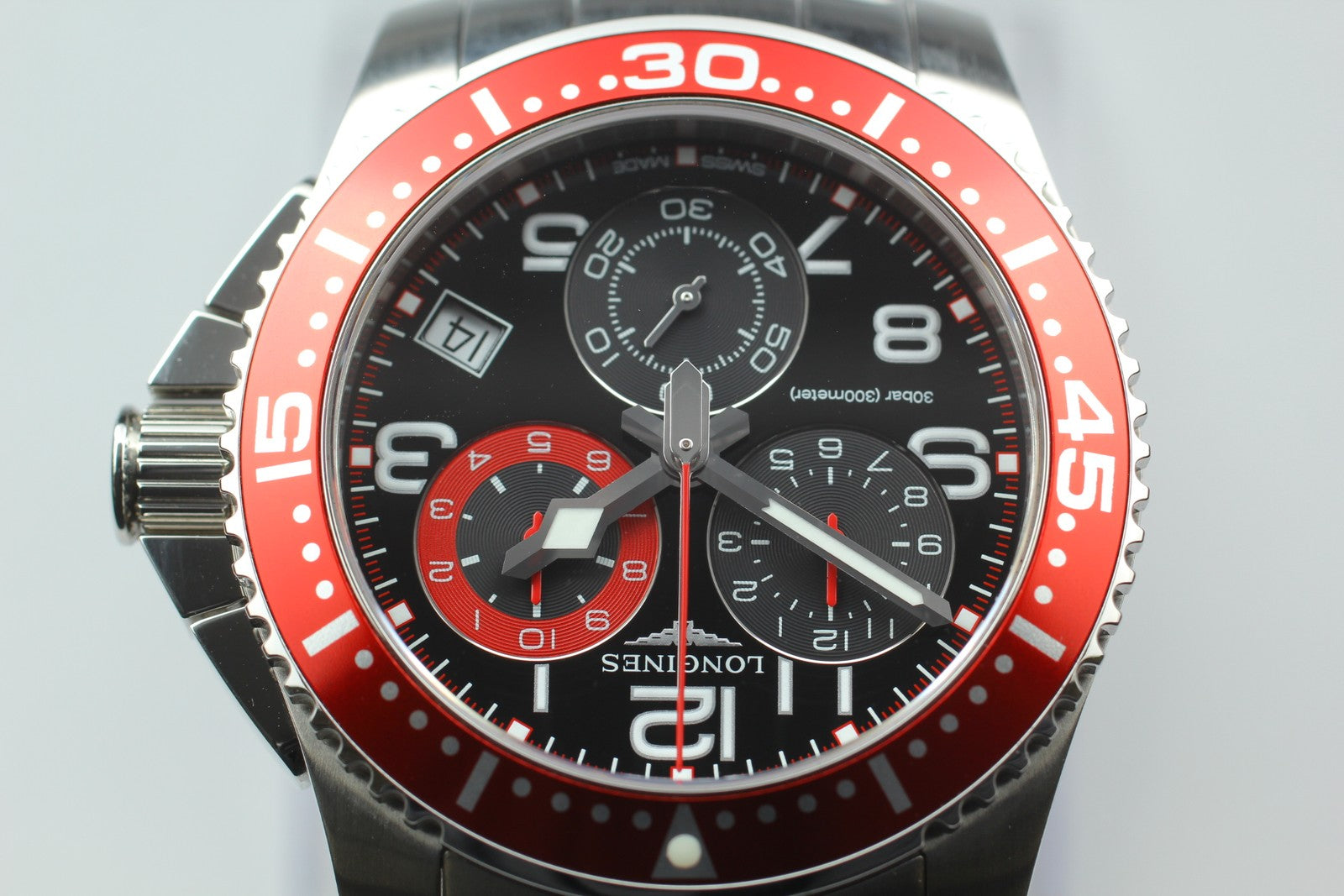 LONGINES Admiral L3.690.4 Chronograph Black Dial Quartz Men's Watch 40mm JP Box