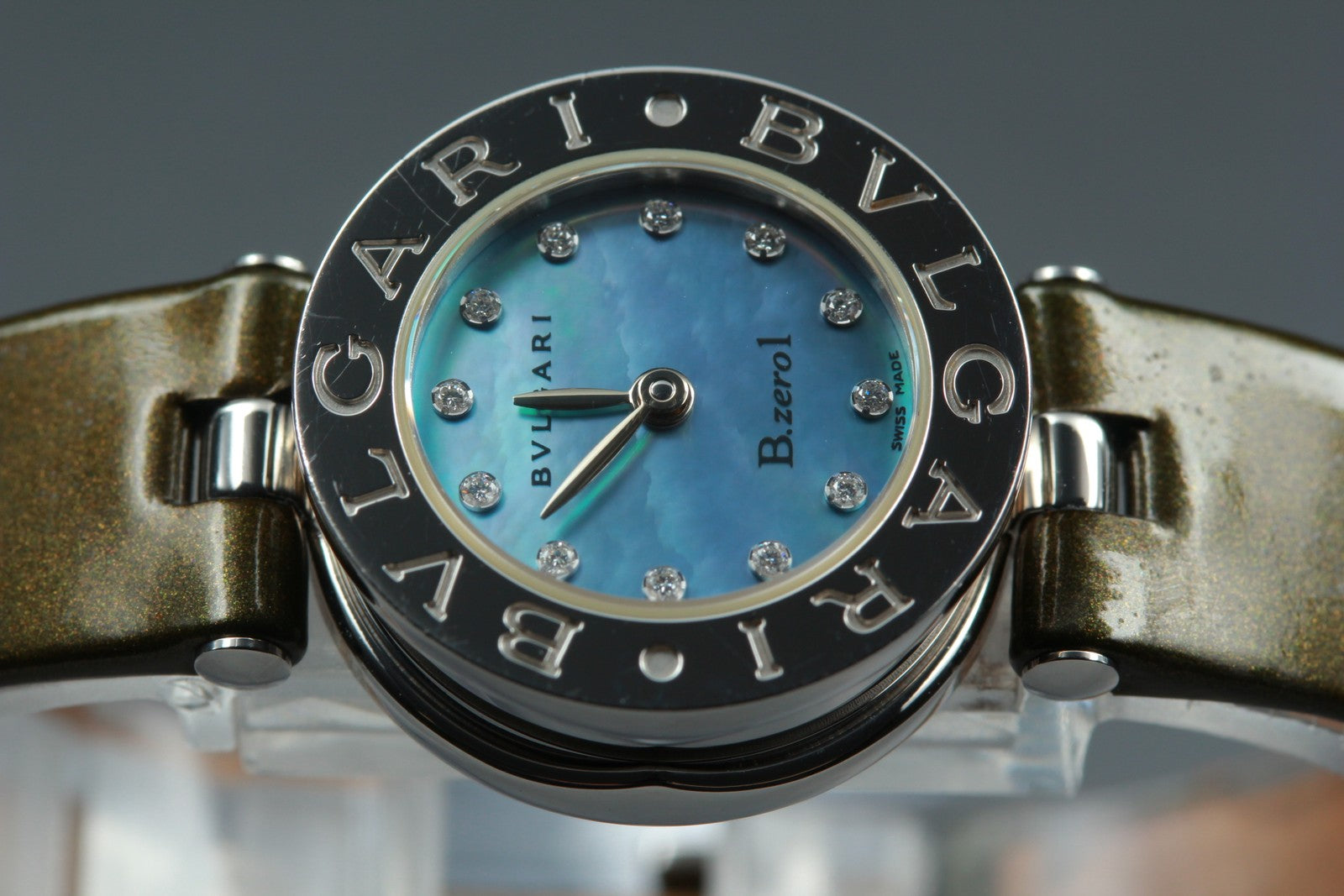 [Exc+5 Box] BVLGARI B.zero1 BZ22S 12P Diamond Blue 22mm Quartz Watch JAPAN