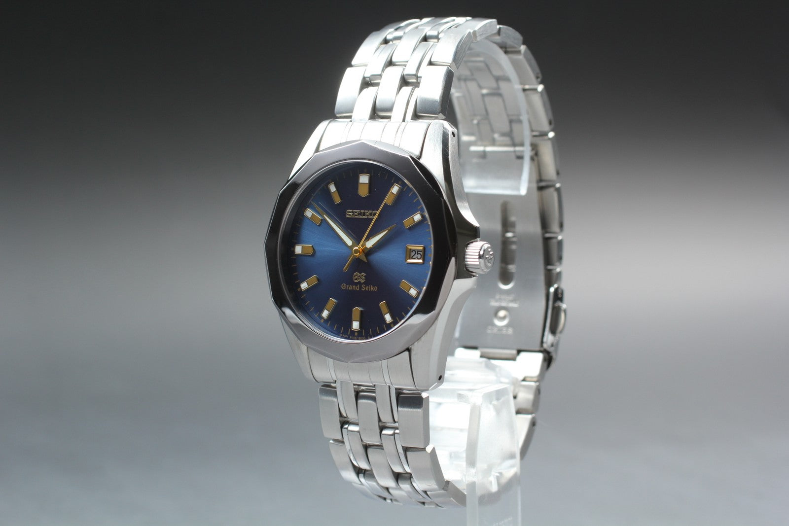 [Near MINT- Box] Grand SEIKO GS 8J56-8000 SBGF003 Blue 36mm Men's Qz Watch JAPAN