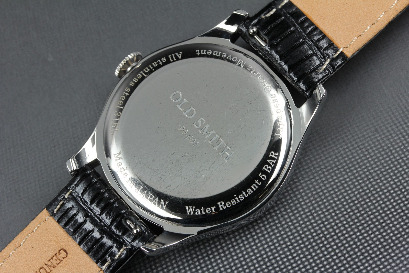 KUOE KYOTO OLD SMITH 90-001 34mm Cream Black Quartz Men's Watch JAPAN [w/Box]