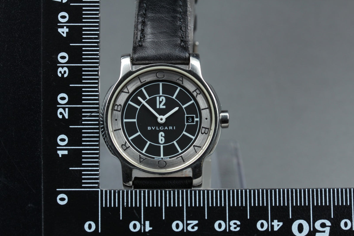 New Batt BVLGARI Solotempo ST29S Quartz Black Women's Watch 29mm JAPAN Box