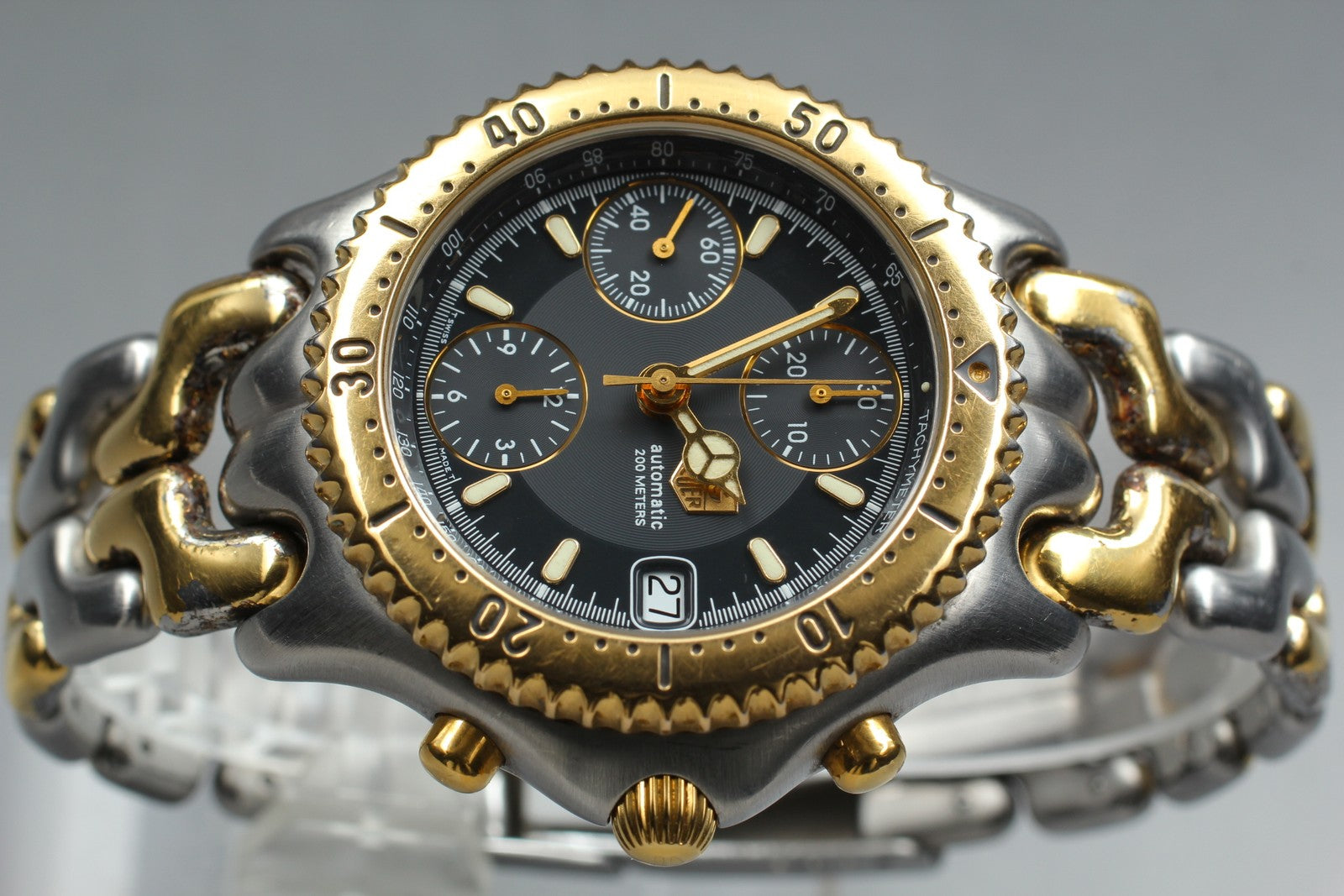 Exc+5* Tag Heuer SEL CG2121-R0 Chronograph Black Automatic Men's Watch 39mm JP